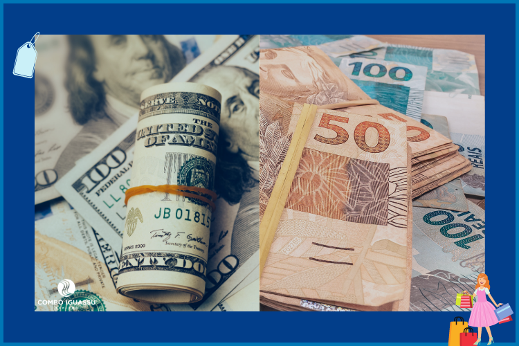 Dinheiro - Dólar e Real | Compras no Paraguai | Loja iShop